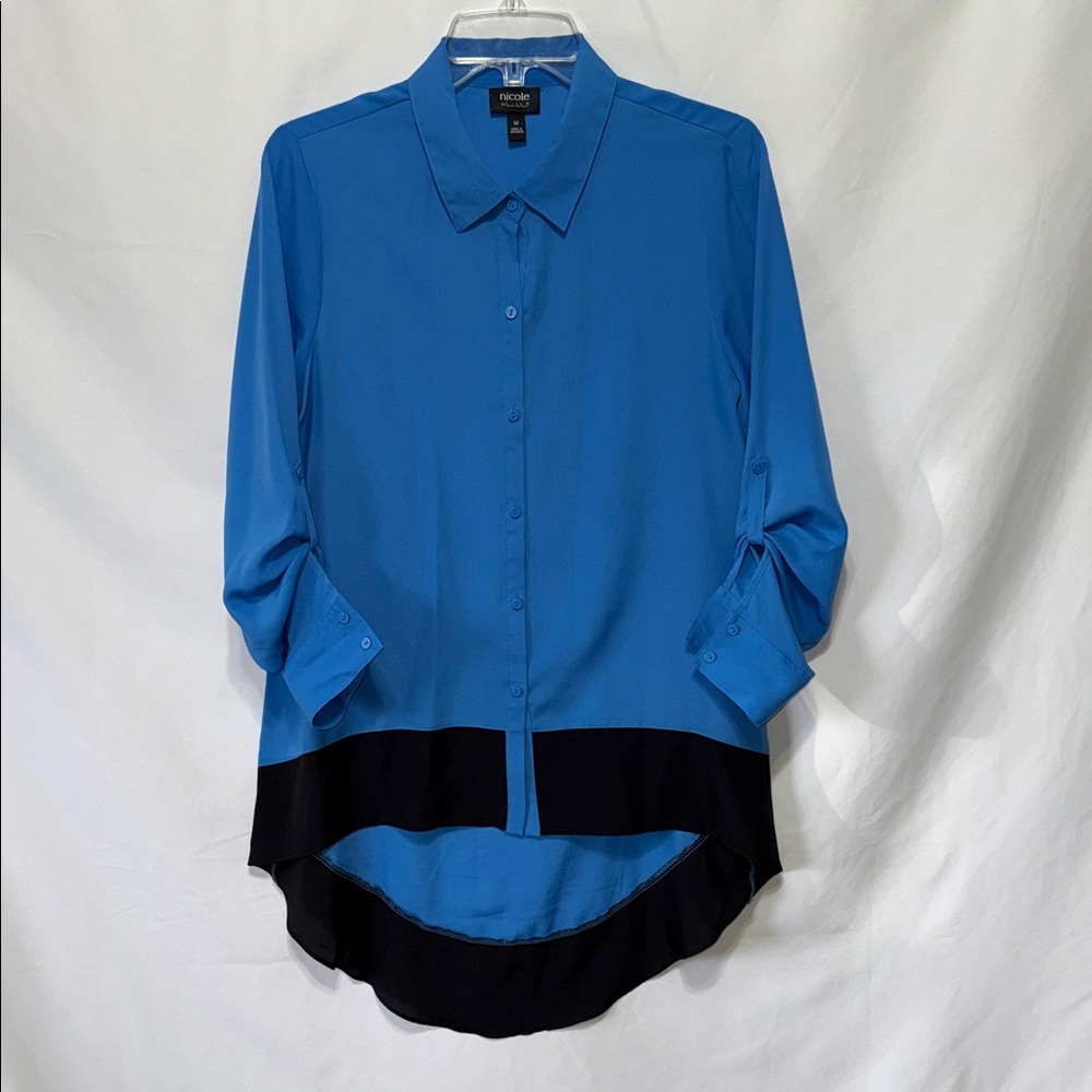 Nicole Miller Button-Up Tunic Blouse